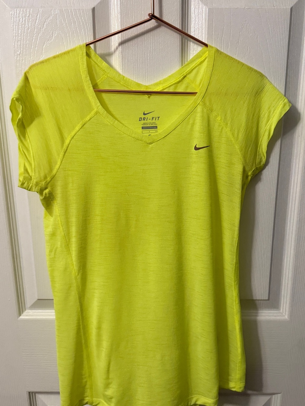 Nike Dri-FIT semi-sheer Burn-Out Running Top Volt Neon Yellow